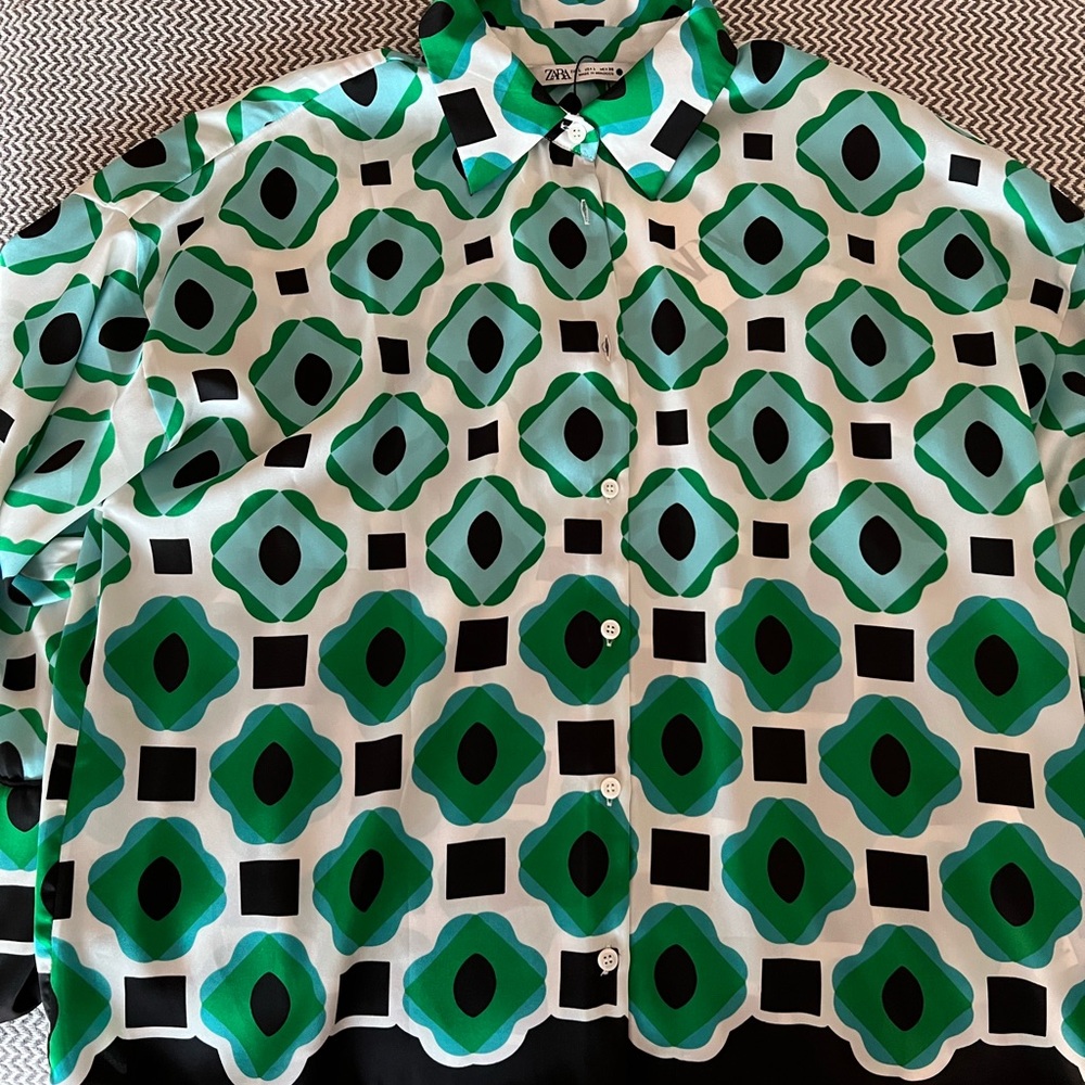 Zara Geometric Print Blouse